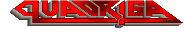 Quadriga Amiga demoscene pixel art logo — Irish demoscene group wordmark